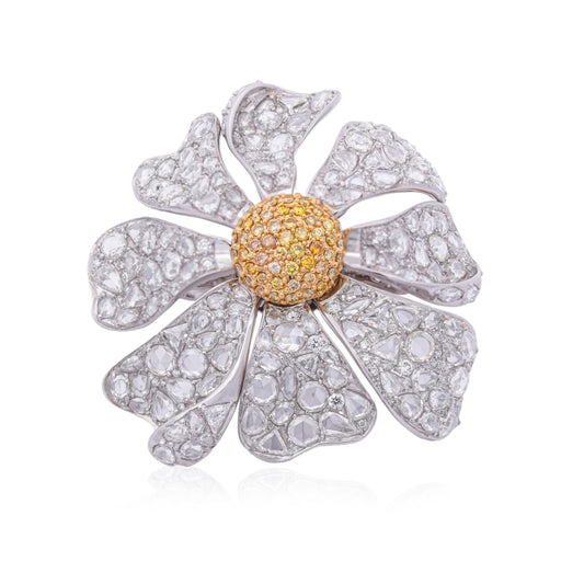 Daisy Flower Rosecut Ring by Ashna Mehta