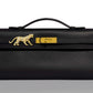 Black handbag with gold accents and a gold panther emblem on a white background, collection-preview
