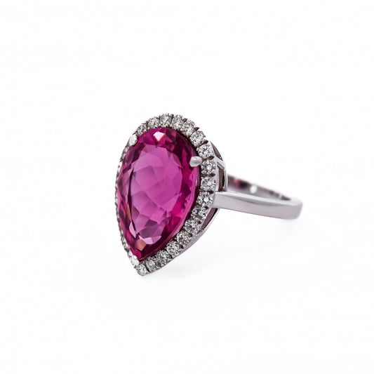 Pear Shape Pink Tourmaline Ring                                                                                                       by Ashna Mehta