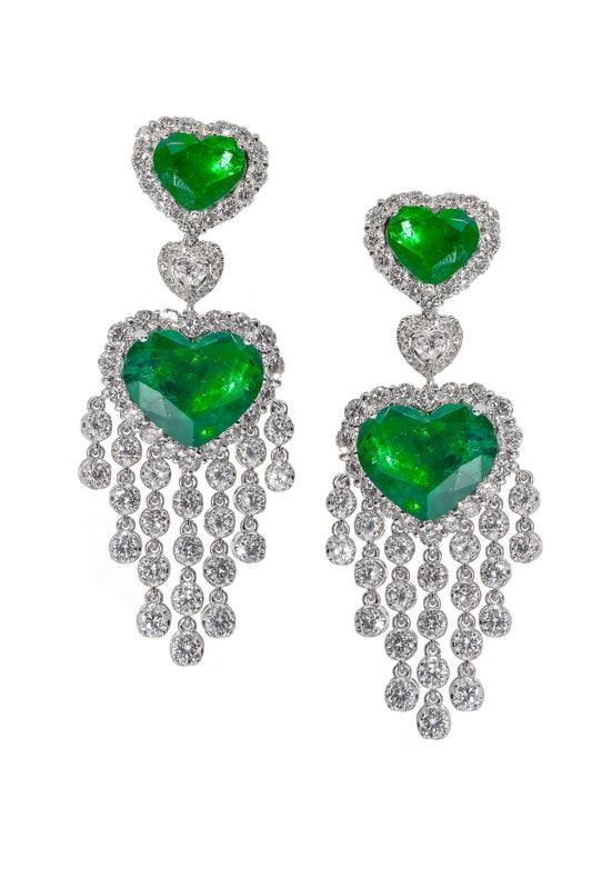 Heart of Eternity Emerald Earrings by Ashna Mehta