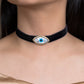 Black choker with an evil eye design 