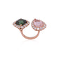 Dual-Finger Gem Stone & Diamond Ring by Ashna Mehta