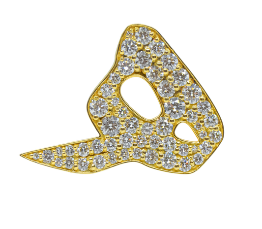 Alphabet 'H' Customized Yellow Gold Diamond Bag Bijoux