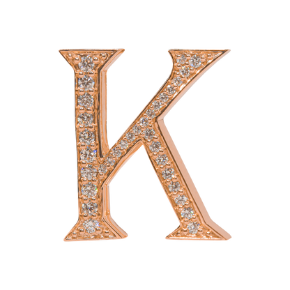Alphabet 'K' Bag Bijoux with Natural Diamonds