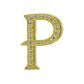 Alphabet 'P' Bag Bijoux with Natural Diamonds