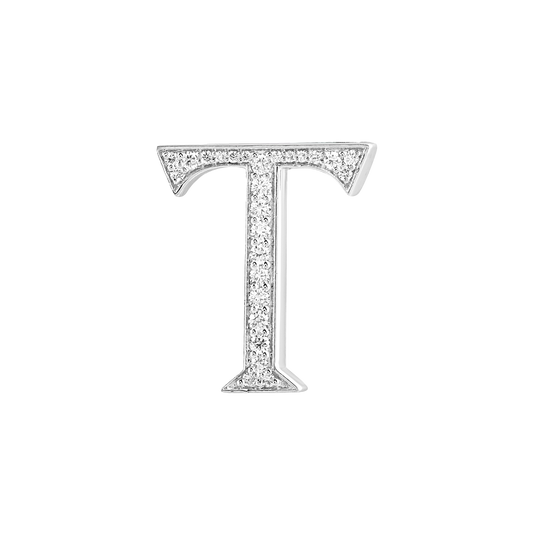 Alphabet 'T' Bag Bijoux with Natural Diamonds