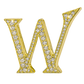 Alphabet 'W' Bag Bijoux with Natural Diamonds