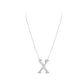Necklace with a letter 'X' pendant on a white background