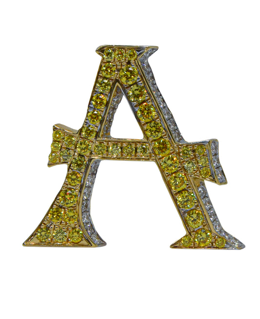 Alphabet Customized Bag Bijoux Fancy Yellow Diamonds