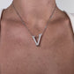 Alphabet 'V' Bag Bijoux with Natural Diamonds