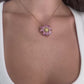 Pink Sapphire Daisy Flower Customized Bag Bijoux